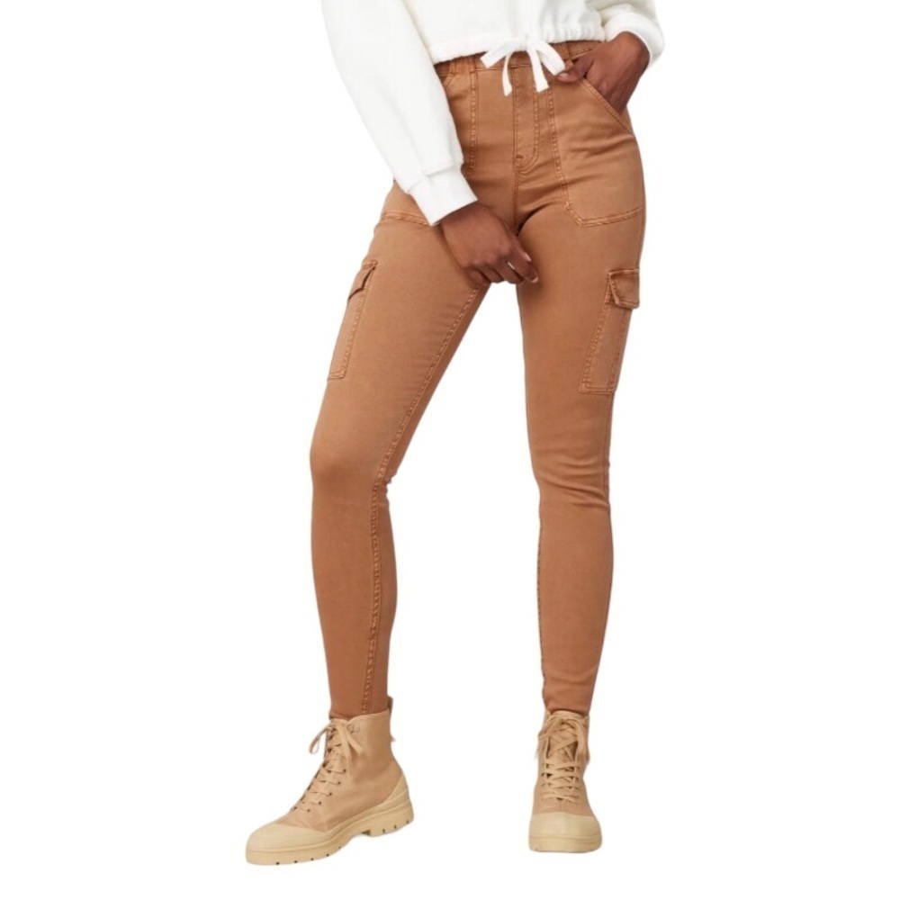 Spanx Stretch Twill Ankle Cargo Pant Honeyglow Tan Size Small Skinny Style 20311